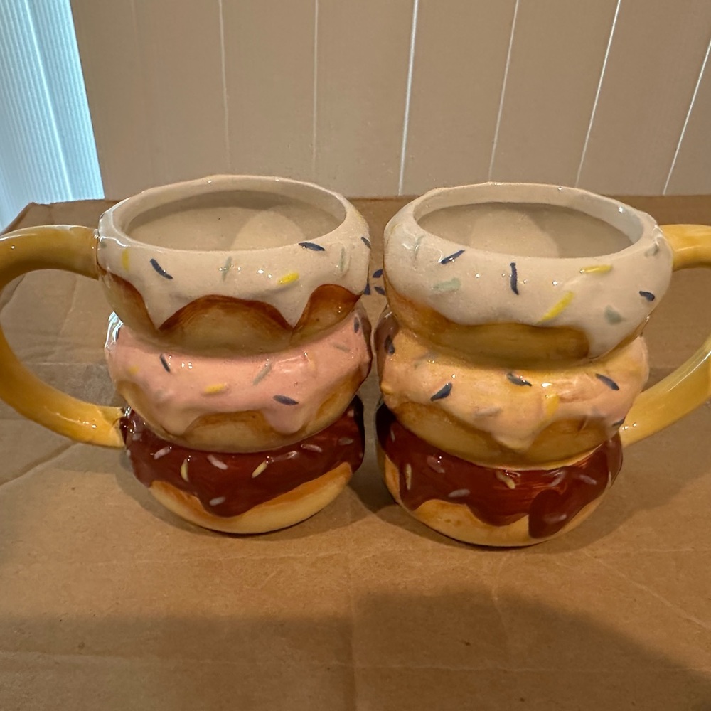 Donut Stack Ceramic Mugs - Multicolor